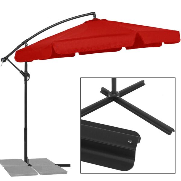 Kerti esernyő oldalkarral, huzattal, 300cm, piros - Image 27