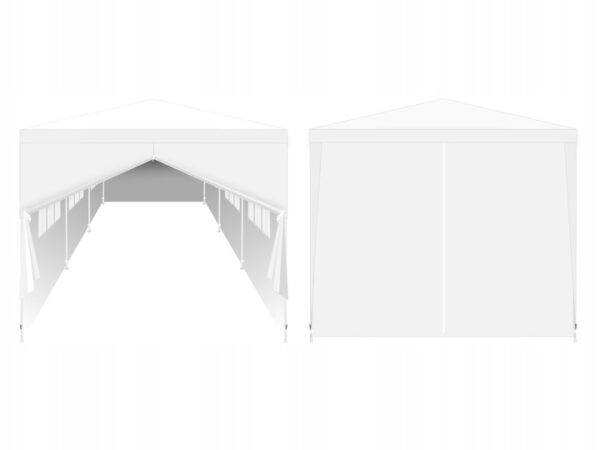 Cort pavilion 9x3m pentru gradina sau evenimente, cu 8 pereti laterali, alb - Image 4