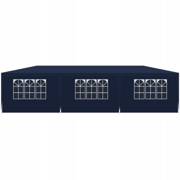 Cort pavilion 9x3m pentru gradina sau evenimente, cu 8 pereti laterali, albastru - Image 7
