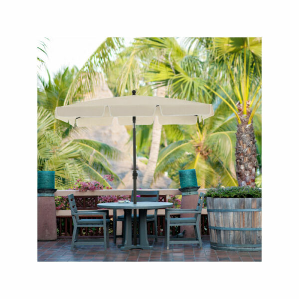 SONGMICS Umbrela terasa gradina sau plaja, cu inclinare, 200x125cm, bej - Image 3
