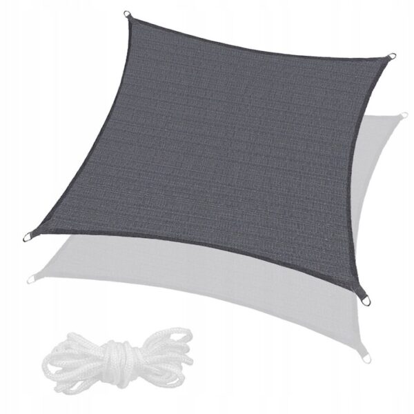 Copertina prelata de soare, patrata, impermeabila cu protectie UV, 4x4m, gri - Image 4