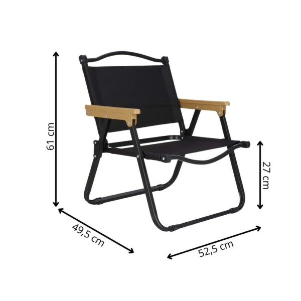 Scaun metalic plabil pentru gradina, camping sau plaja, 50x53x61cm, negru - Image 32