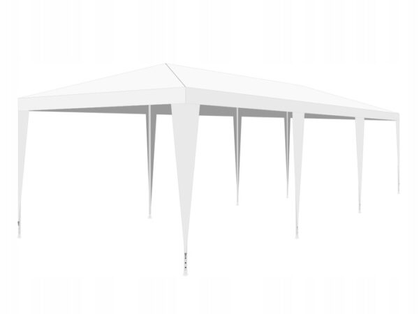 Cort pavilion 9x3m pentru gradina sau evenimente, cu 8 pereti laterali, alb - Image 5