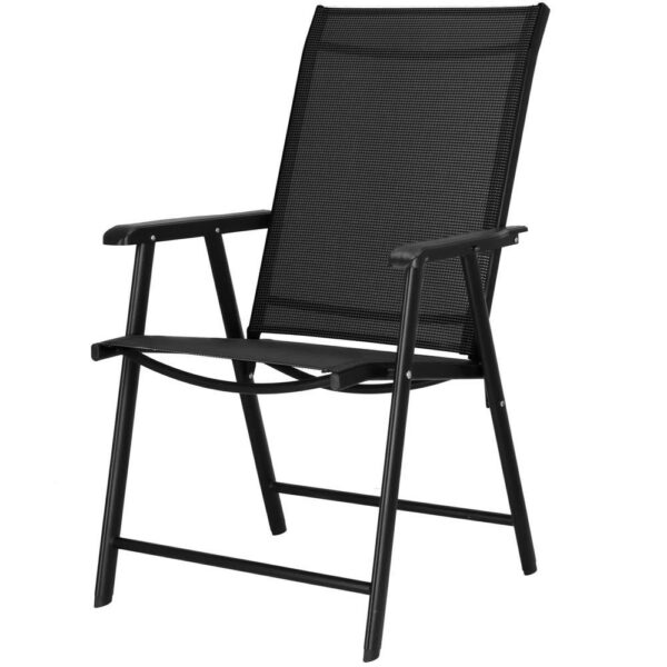 Fém kerti szék, összecsukható, 95x57x66cm, maximum 150kg, fekete - Image 4