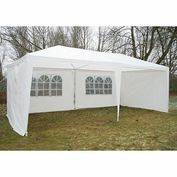 Cort pavilion 6x3m pentru gradina sau evenimente, cu 6 pereti laterali, alb - Image 9