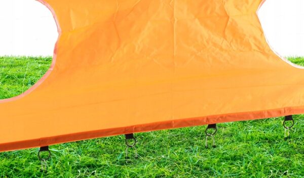 Acél futballkapu, 152x213 cm, 25 mm-es profil, edzési céltábla, narancs - Image 5