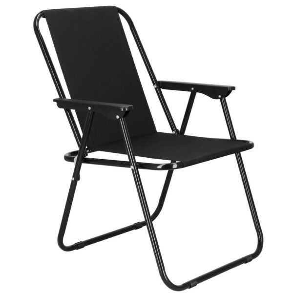 Scaun de plaja Sersimo, pliabil, 100kg, 52x73cm, negru - Image 5