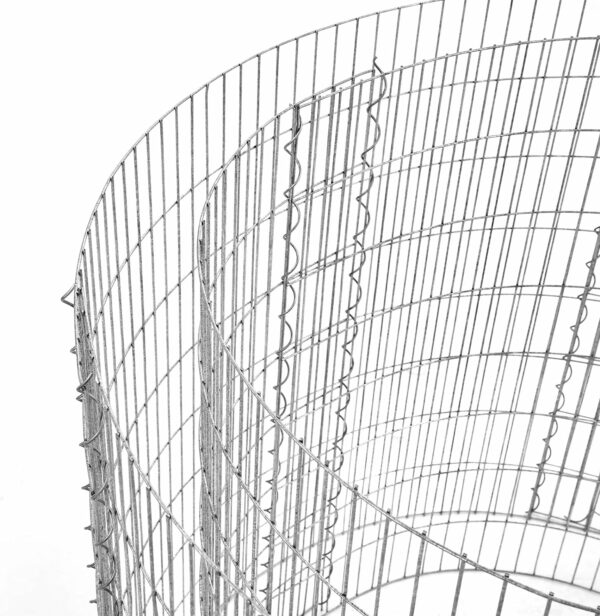 SONGMICS Cos de gabioane rotund pentru pietre, otel galvanizat, 90x90x40cm, argintiu - Image 4