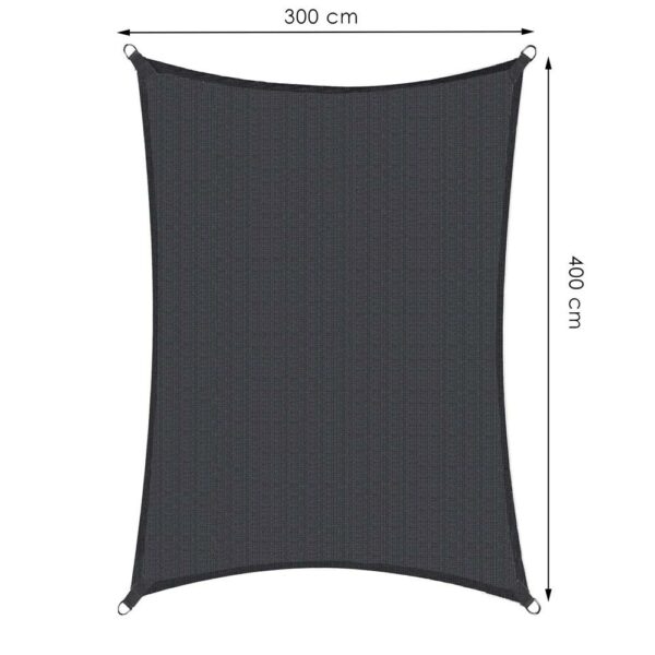 Copertina prelata de soare, dreptunghiulara, impermeabila cu protectie UV, 4x3m, gri inchis - Image 4