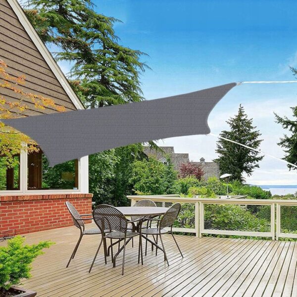 Copertina prelata de soare, dreptunghiulara, impermeabila cu protectie UV, 4x2m, gri deschis - Image 5