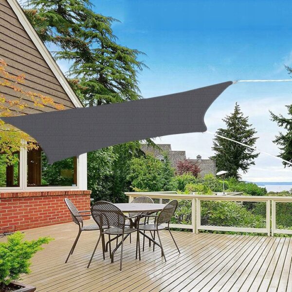 Copertina prelata de soare, dreptunghiulara, impermeabila cu protectie UV, 4x2m, gri - Image 5