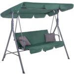 Sersimo Luna ringató bölcső párnákkal teraszra vagy kertre, 3 ülés, 220 kg, zöld