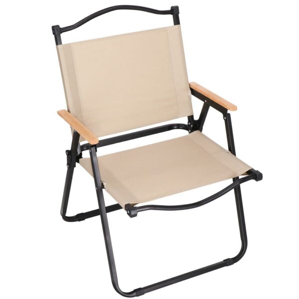 Összecsukható fémszék kertbe, kempingbe vagy strandra, 78x53x60cm, bézs - Image 5
