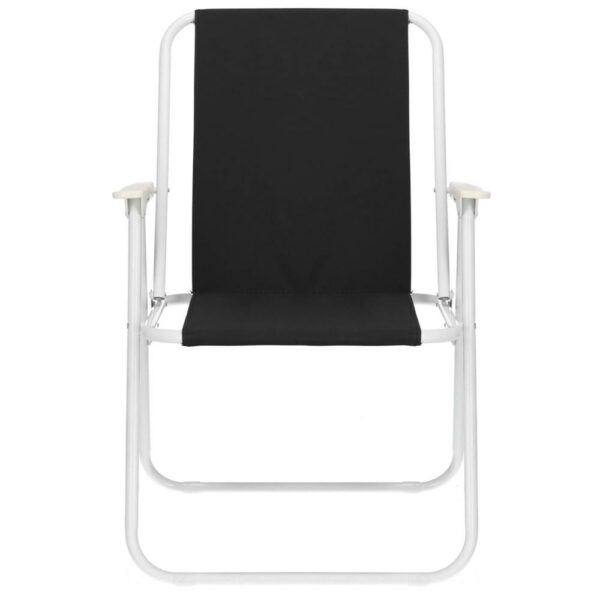 Scaun de plaja Sersimo, pliabil, 100kg, 52x73cm, negru alb - Image 5