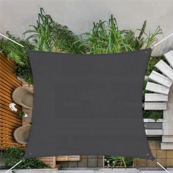 Copertina prelata de soare, patrata, impermeabila cu protectie UV, 4x4m, gri inchis - Image 5