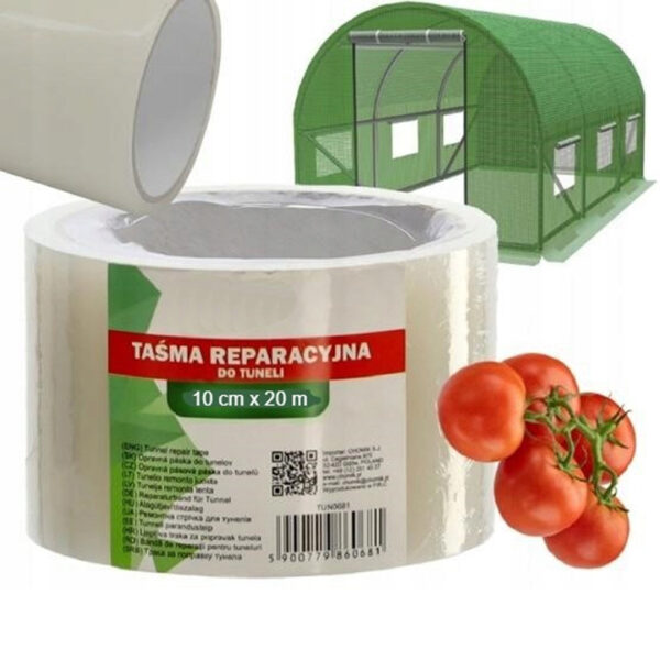 Ragasztószalag kerti fóliasátor és üvegház javításához, átlátszó 10cm x 25 méter