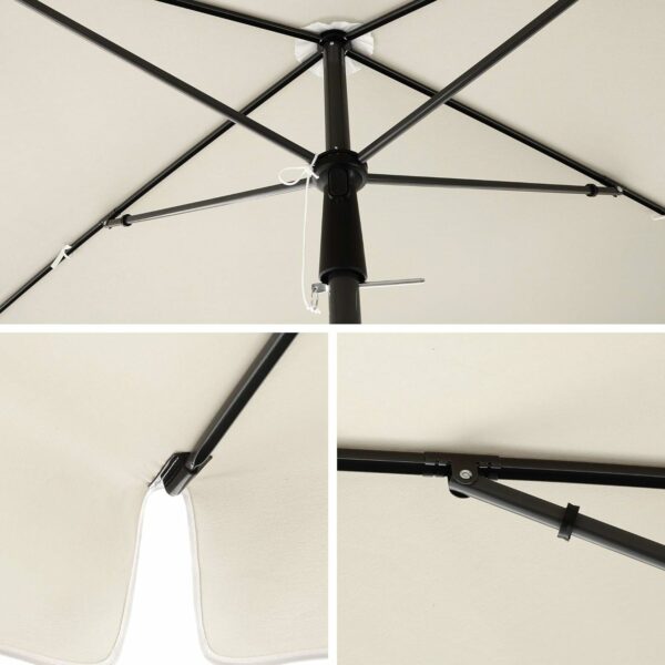 SONGMICS Umbrela terasa gradina sau plaja, cu inclinare, husa, 180x125cm, bej - Image 6