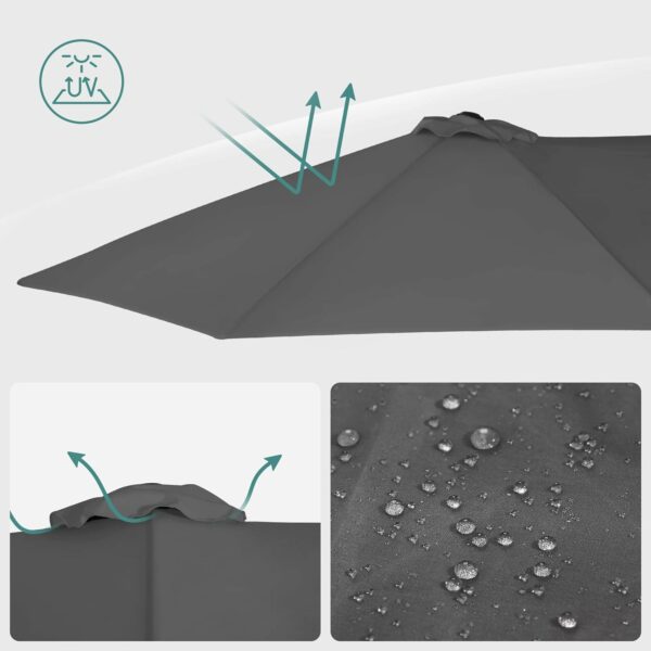 SONGMICS Umbrela de gradina dubla, cu manivela, 460 x 270 cm, gri - Image 6