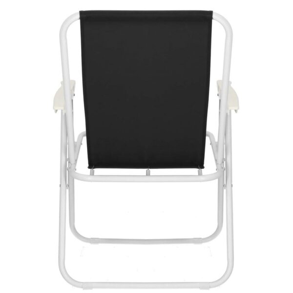 Scaun de plaja Sersimo, pliabil, 100kg, 52x73cm, negru alb - Image 6