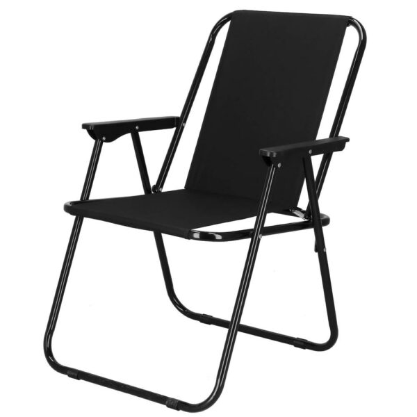 Scaun de plaja Sersimo, pliabil, 100kg, 52x73cm, negru - Image 6
