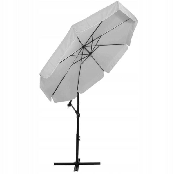 Kerti esernyő oldalkarral, huzattal, 300cm, világosszürke - Image 7