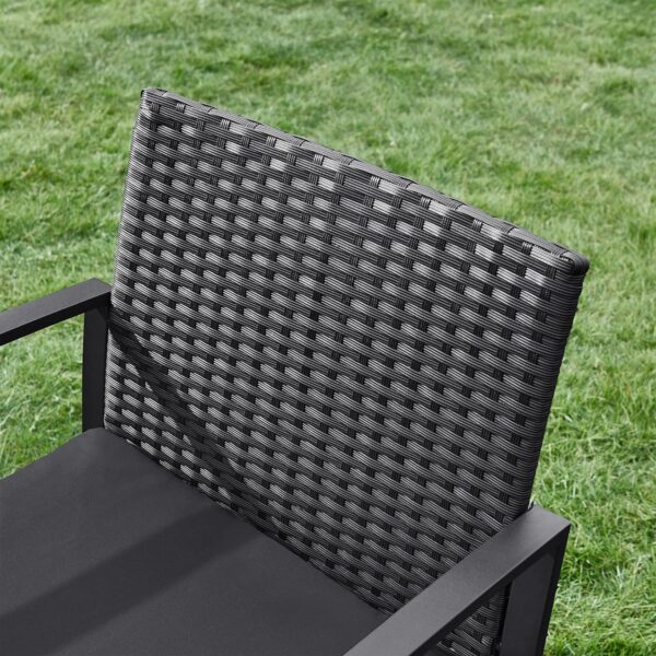 SONGMICS Set de mobilier pentru terasa sau balcon, din poliratan PE, masa si 2 scaune, negru - Image 6