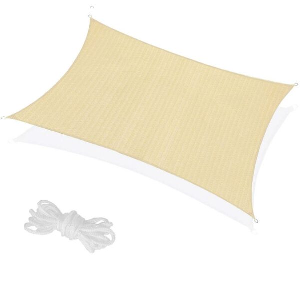 Copertina prelata de soare, dreptunghiulara, impermeabila cu protectie UV, 4x3m, bej - Image 6