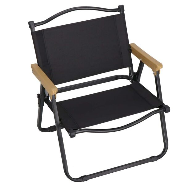 Scaun metalic plabil pentru gradina, camping sau plaja, 50x53x61cm, negru - Image 8