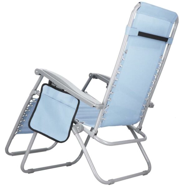 Strand vagy kerti összecsukható szék, Siesta, nulla gravitáció, fejtámlával, világoskék - Image 8