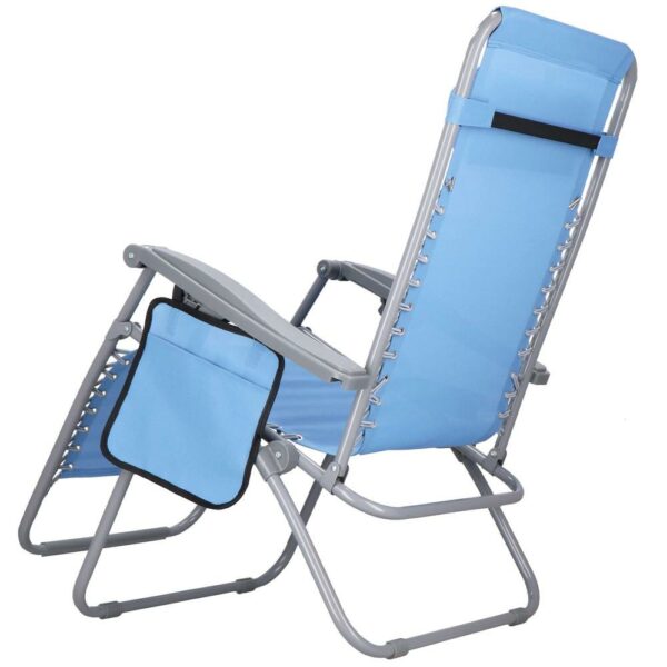 Strand vagy kerti összecsukható szék, Siesta, nulla gravitáció, fejtámlával, kék - Image 8
