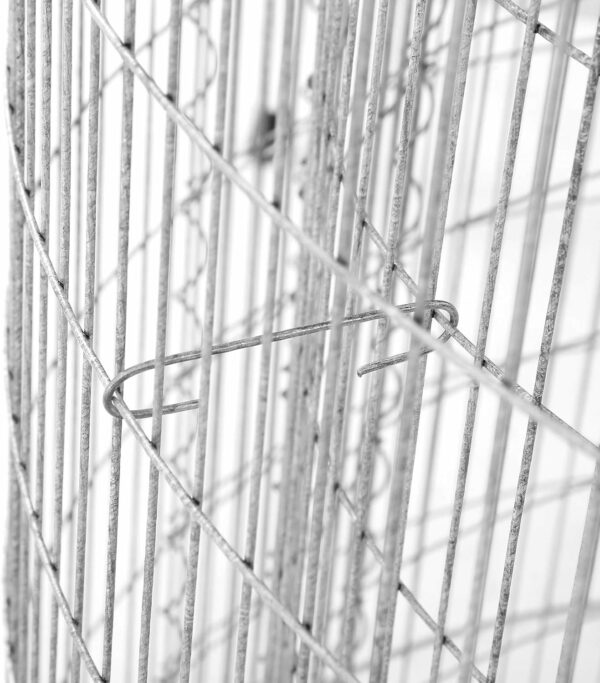 SONGMICS Cos de gabioane rotund pentru pietre, otel galvanizat, 90x90x40cm, argintiu - Image 7