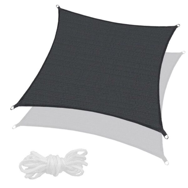 Copertina prelata de soare, patrata, impermeabila cu protectie UV, 4x4m, gri inchis - Image 7