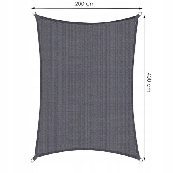 Copertina prelata de soare, dreptunghiulara, impermeabila cu protectie UV, 4x2m, gri - Image 8
