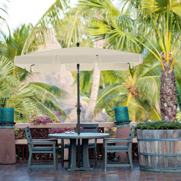 SONGMICS Umbrela terasa gradina sau plaja, cu inclinare, husa, 180x125cm, bej - Image 8