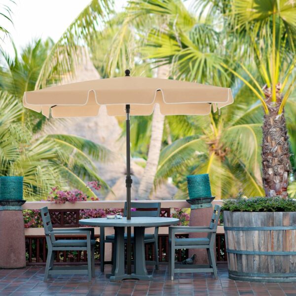 SONGMICS Umbrela terasa gradina sau plaja, cu inclinare, husa, 200x125cm, taupe - Image 8