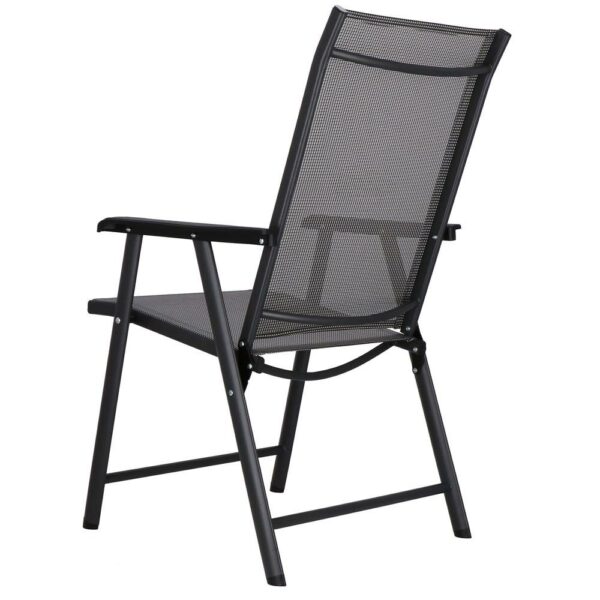 Fém kerti szék, összecsukható, 95x57x66cm, maximum 150kg, szürke - Image 7