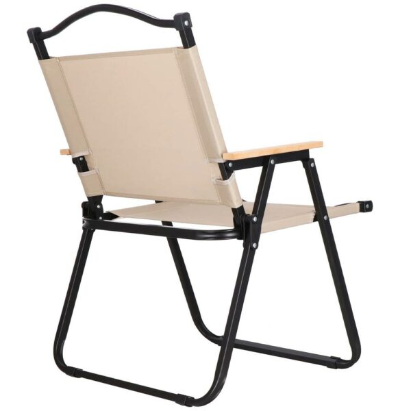 Összecsukható fémszék kertbe, kempingbe vagy strandra, 78x53x60cm, bézs - Image 8