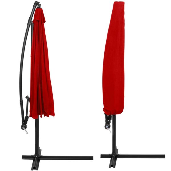 Kerti esernyő oldalkarral, huzattal, 300cm, piros - Image 9