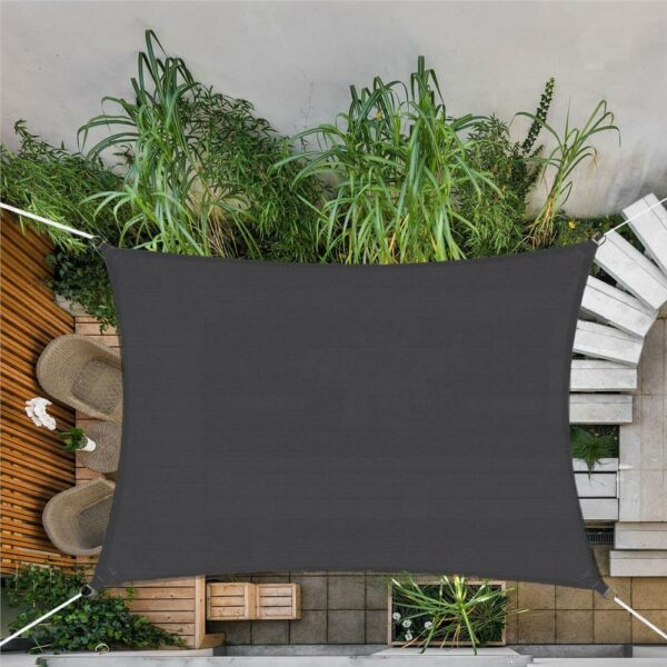 Copertina prelata de soare, dreptunghiulara, impermeabila cu protectie UV, 4x3m, gri inchis - Image 8