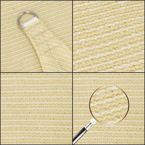 Copertina prelata de soare, dreptunghiulara, impermeabila cu protectie UV, 4x3m, bej - Image 8