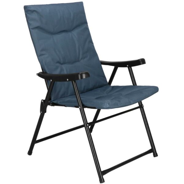 Scaun pliabil pentru terasa sau camping, sezut si spatar cu burete, maxim 120kg, albastru - Image 9