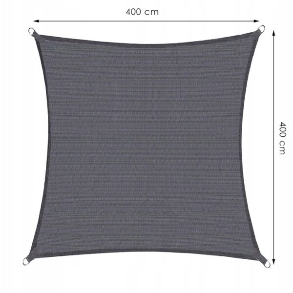 Copertina prelata de soare, patrata, impermeabila cu protectie UV, 4x4m, gri - Image 8