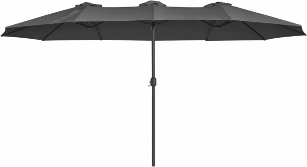 SONGMICS Umbrela de gradina dubla, cu manivela, 460 x 270 cm, gri - Image 9