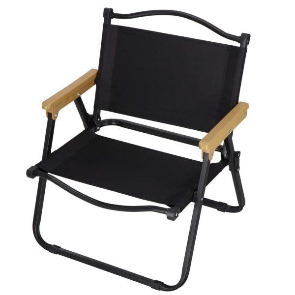 Scaun metalic plabil pentru gradina, camping sau plaja, 50x53x61cm, negru - Image 10
