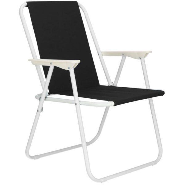 Scaun de plaja Sersimo, pliabil, 100kg, 52x73cm, negru alb - Image 9