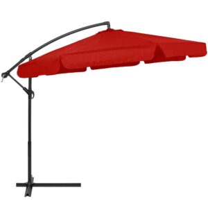 Kerti esernyő oldalkarral, huzattal, 300cm, piros