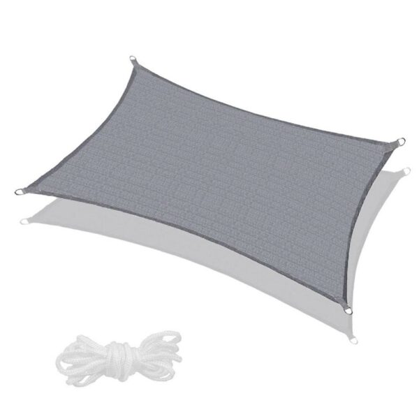 Copertina prelata de soare, dreptunghiulara, impermeabila cu protectie UV, 5x4m, gri deschis - Image 9