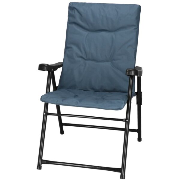 Scaun pliabil pentru terasa sau camping, sezut si spatar cu burete, maxim 120kg, albastru - Image 10