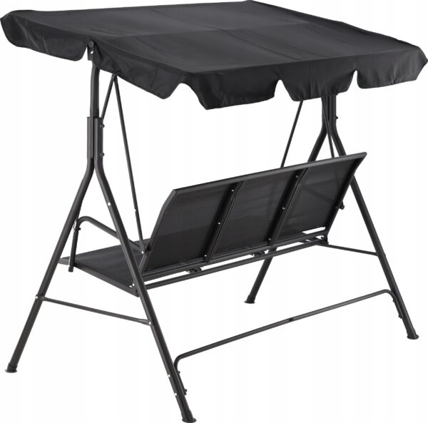 Leagan balansoar gradina Sersimo Textilene, 3 locuri, 260kg, negru - Image 11