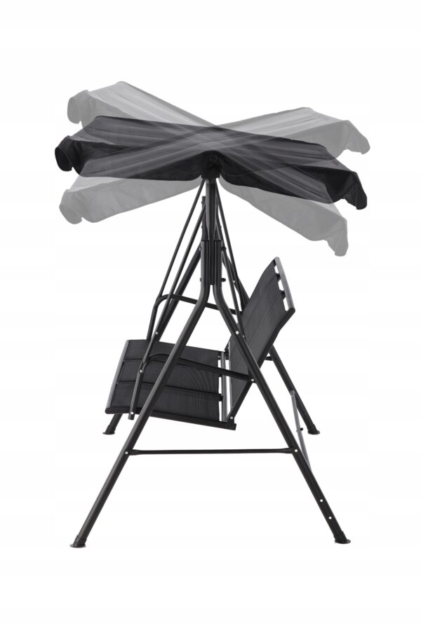 Leagan balansoar gradina Sersimo Textilene, 3 locuri, 260kg, negru - Image 6